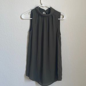 Olive green sleeveless blouse